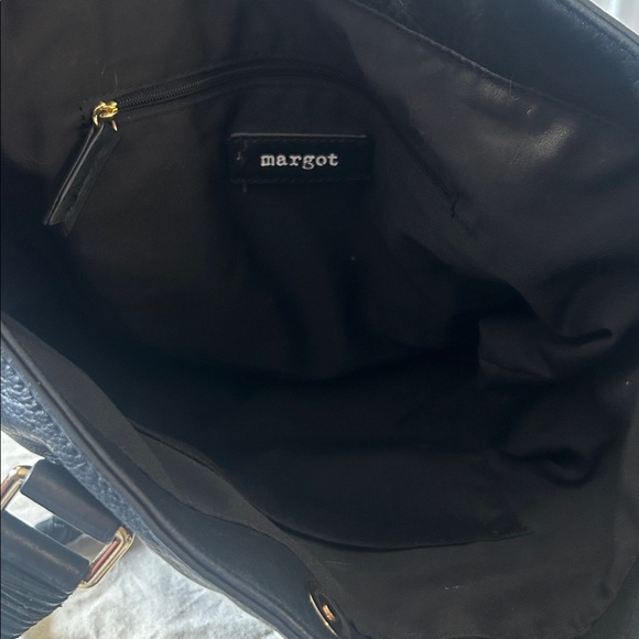 Margot Classic Black Leather Tote Handbag with Braided Handles - Picture 5 of 5